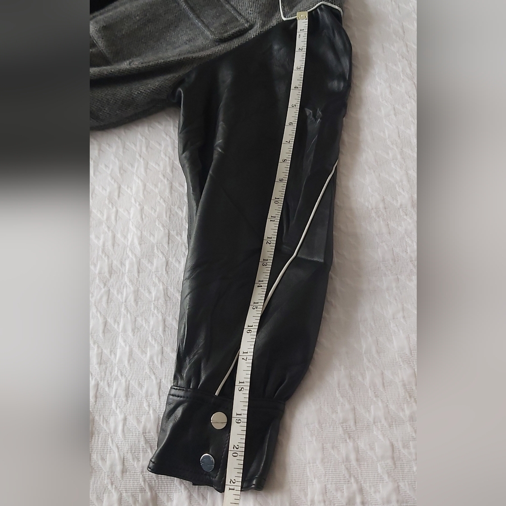 Lamarque Wool & Leather Cropped Jacket - Picture 6 of 15